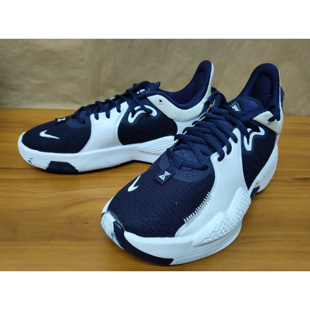 Nike Boy's‎ PG 5 Basketball Shoes da7758-401 Navy Blue White Sz 6